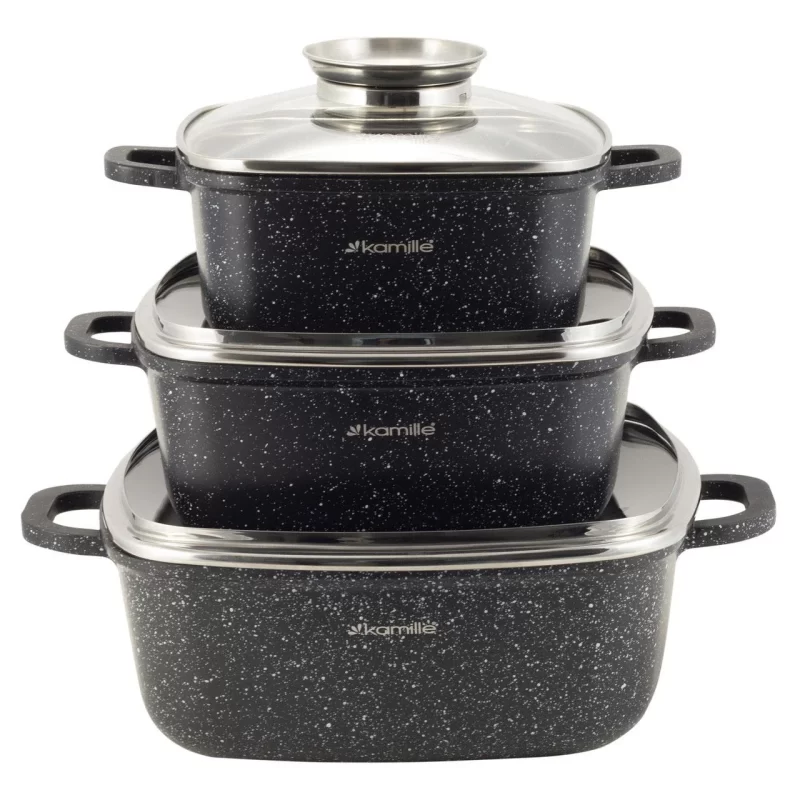 Комплект мраморни съдове за готвене Kamille KM-4435