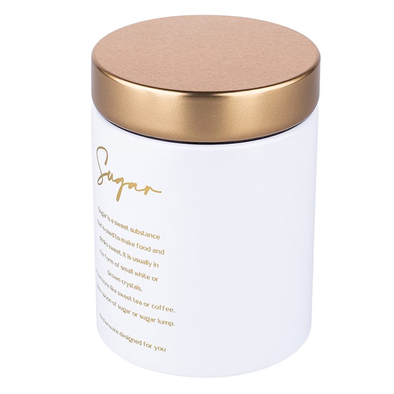 Кутия за съхранение на захар DECCOTA Glow White, бяла