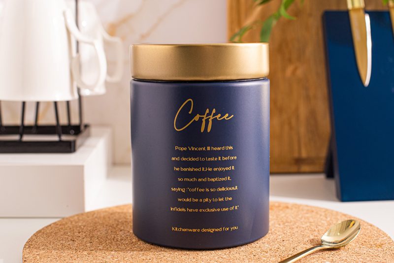 Кутия за съхранение на кафе DECCOTA Glow Blue, синя